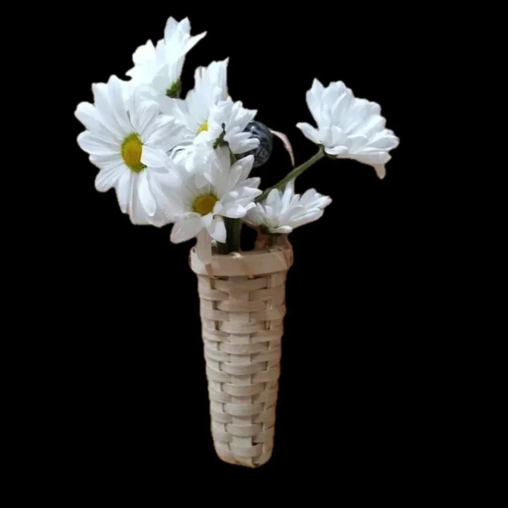 Ear of corn reed and cane handwoven basket